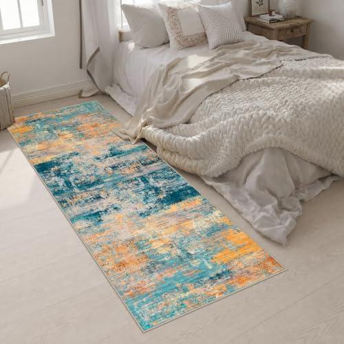3x10 Washable Runner Rug：Modern Abstract Soft Carpet Rosy Haze - Image 4