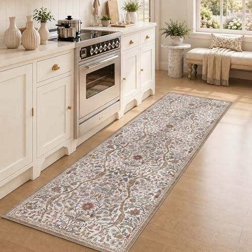 2x6 Floral Runner Rug for Kitchen Washable Hallway Runner Rug - Image 2
