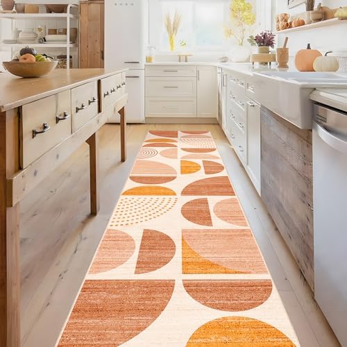 MUJOO Boho Runner Rug Washable 2x8 Area Rugs Non Slip Modern Abstract - Image 2