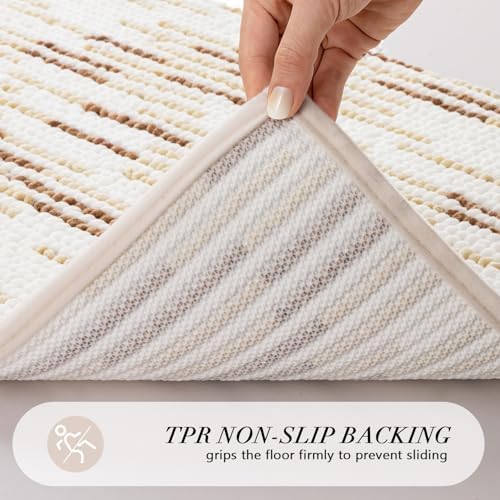 BSICPRO Bathroom Rugs Sets 2 Piece, Modern Bath Mat 20"x32"+16"x24", Beige - Image 4