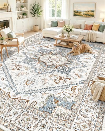 OLANLY 9x12 Washable Area Rug, Soft Non Slip Carpet for Bedroom Living Room by OLANLY