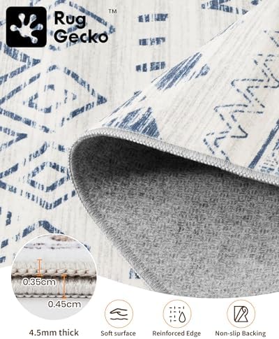 Miukiki 6x9 Area Rug Washable Non Slip Rug for Living Room Blue - Image 3