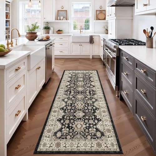 3x7 Kitchen Runner Rug: Hallway Rug Runner Wide Non Slip Soft Low Pile Rug - Image 3