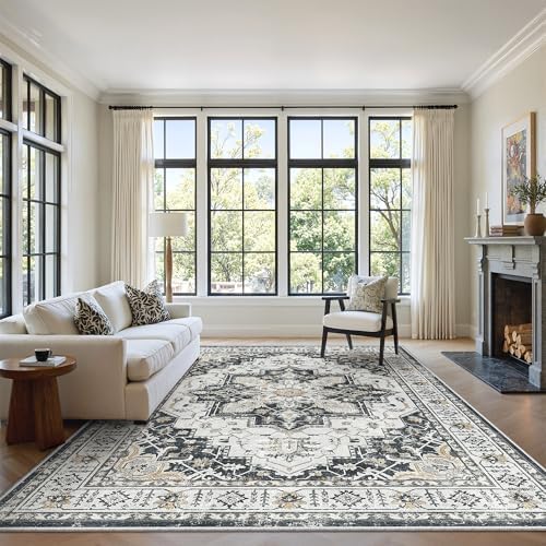 zesthome 5x7 Area Rugs for Living Room,Large Washable Rug,Black - Image 4