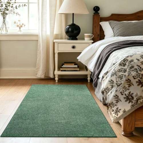 3x5 Green/White Area Rug Washable Non-Slip Soft Thin for Bedroom Kitchen - Image 4