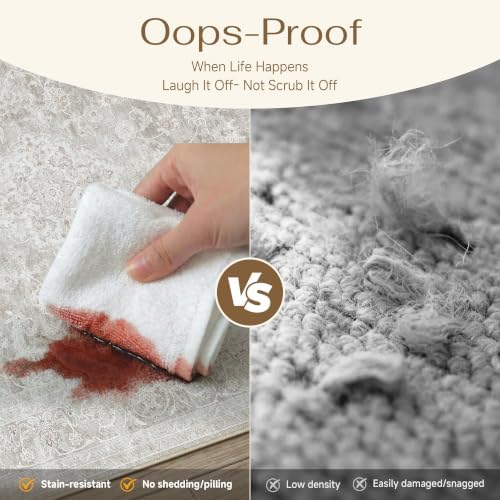 HUGEAR Grey Beige 2x3 Area Rugs for Entryway Washable Rug Carpet - Image 6