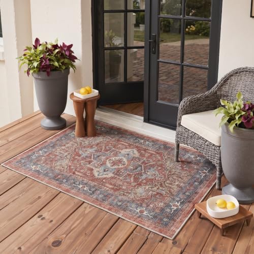GENIMO 2.5x8 Outdoor Runner Rug, Washable for Patio, Terracotta Slate - Image 5
