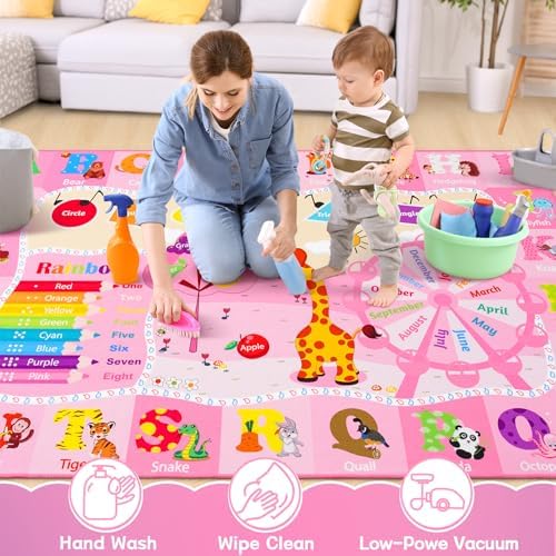 Chicrug 4x6 ABC Kids Rug for Classroom, Washable Non Slip Playroom Play Mat - Image 6
