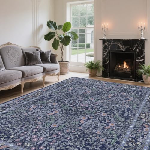 6x9 Washable Area Rugs for Living Room Soft Carpet (Blue) by Unknown