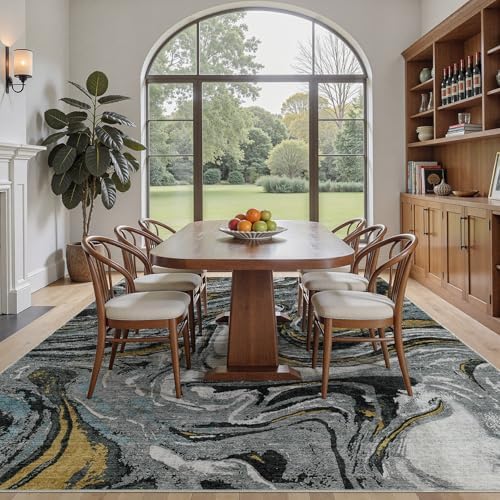 DMOYEST 6x9 Washable Area Rug Abstract Modern Non-Slip Indoor Carpet - Image 3