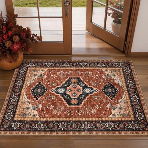 Tangsoo Oriental 2x3 Washable Rugs for Entryway, Non Slip Small Area Rug by Tangsoo