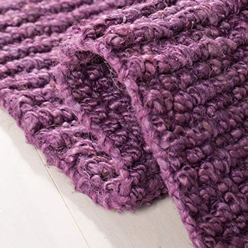 SAFAVIEH Natural Fiber Runner Rug 2x12, Jute Knotted Purple NF447B - Image 5