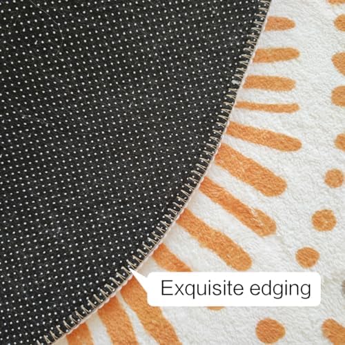 Poowe Cute Point Rings Kids Rug Round Alphabet Soft Area Rugs for Bedroom (Round 39.4") - Image 6