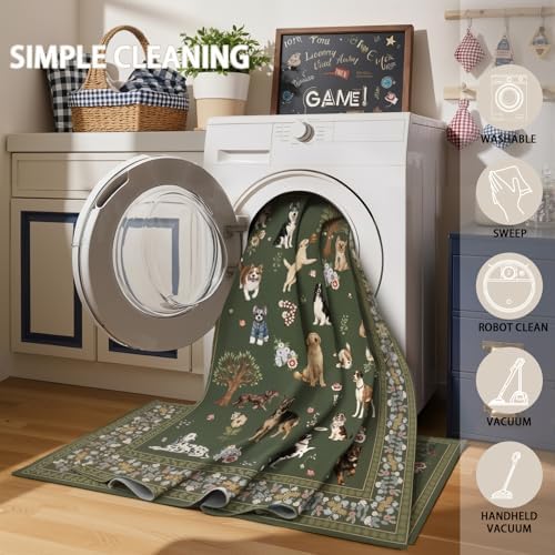 4Ft Round Dogs Area Rug for Living Room Bedroom - Image 6