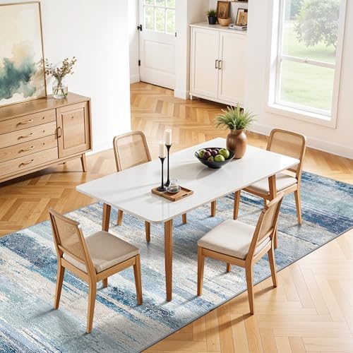 Abstract 4x10 Kitchen Runner Rug - Indoor Washable Non Slip Rugs for Hallway Bedroom Living Room Office Wide Stain Resistant Carpet Soft Modern Home Decor Floor Mat for Bathroom 4x10 Blue - Image 4