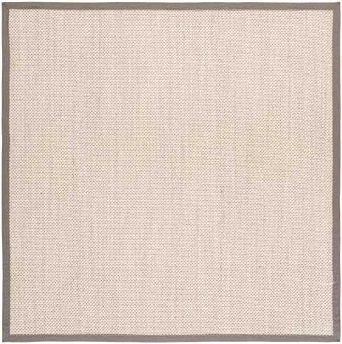 SAFAVIEH Natural Fiber Square Rug 9' Textured, Marble & Khaki NF143E - Image 3