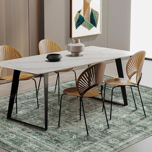 CHAMPLANT Area Rug 5'x7' Washable Rug Vintage Traditional Floor Cover Thin Retro Kitchen Indoor Distressed Non Slip Carpet for Living Room Bedroom Dining Room - Image 2