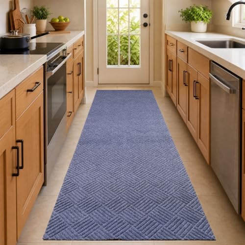 DAKKIONY Diamond Runner Rug, Non-Slip Rubber Backing, Gray, 3 x 15 Ft - Image 7