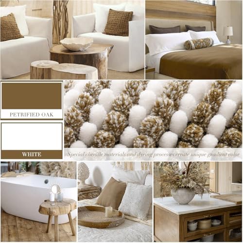 BSICPRO Bathroom Rugs Sets 2 Piece, Non Slip Boho Bath Mats, Petrified Oak - Image 3