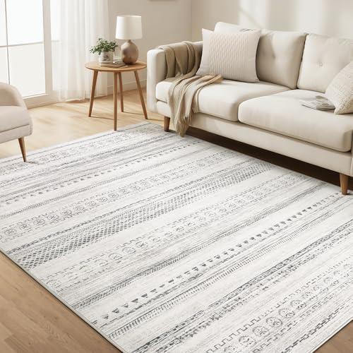 kakania Washable 6x9 Area Rug for Living Room: Boho Geometry Home Decor by kakania