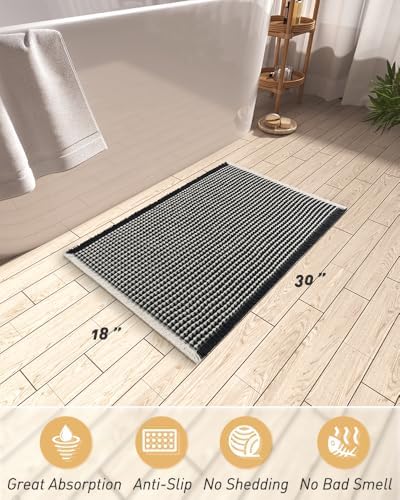 Upgraded Waffle Bath Mat Ultra Absorbent Non Slip Bathroom Mat, 18" x 30" - Image 2