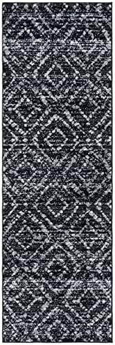 SAFAVIEH Adirondack Collection Runner Rug - 2'6" x 12', Black & Ivory, Modern Diamond Distressed Design, Non-Shedding & Easy Care, Ideal for High Traffic Areas in Living Room, Bedroom (ADR131A) - Image 3