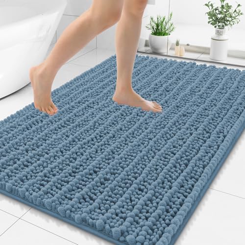Smiry Bathroom Rugs 44X32, Extra Soft Rubber Backing Chenille Bath Mats by Smiry