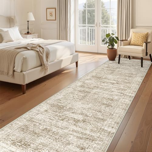 3x12 Runner Rug Non Slip,Washable Hallway Runner Rug,Brown - Image 4