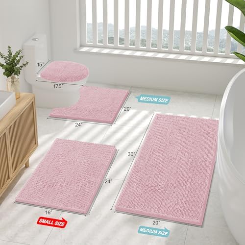 Smiry Bathroom Rugs 30X20, Luxury Chenille Extra Soft Absorbent Bath Mat - Image 2