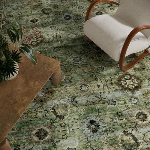 Washable Area Rugs for Living Room: 5x7 Rug Boho Vintage Rugs Stain Resistant Non Slip Low Pile Lightweight Soft Carpets for Bedroom Kitchen Dining Room Nursery Kids Room Farmhouse Home Office - Image 4