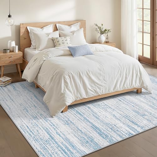 Area Rug 6x9 Living Room Rugs: Washable Modern Rug Non-Slip Soft Rugs Stain Resistant Printed Rug Indoor Carpet for Bedroom Kitchen Dining Room Nursery Home(Blue, 6'x9') - Image 2