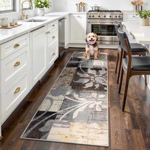Yamaziot 2x6 Washable Modern Abstract Runner Rug Non-Slip for Hallways by Yamaziot