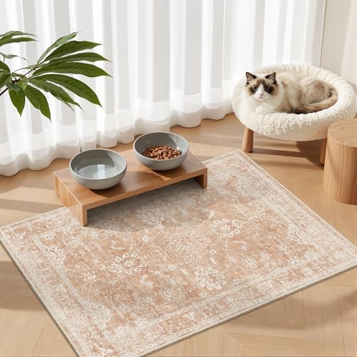 Madane 2x3 Washable Rugs for Entryway, Soft Kitchen Door Mat Jasper Orange - Image 2
