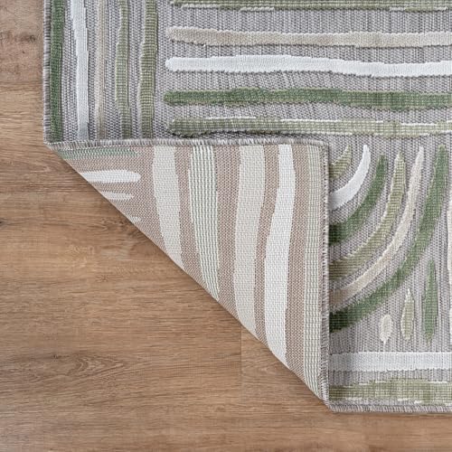 CAMILSON Indoor Outdoor Rug, Beige 9x12 Geometric Arch Striped Large Area Rugs for Patio and Home Areas, Easy-Cleaning Non-Shedding Living Room, Garden and Deck Washable Outside Carpet (9 x 12) - Image 7