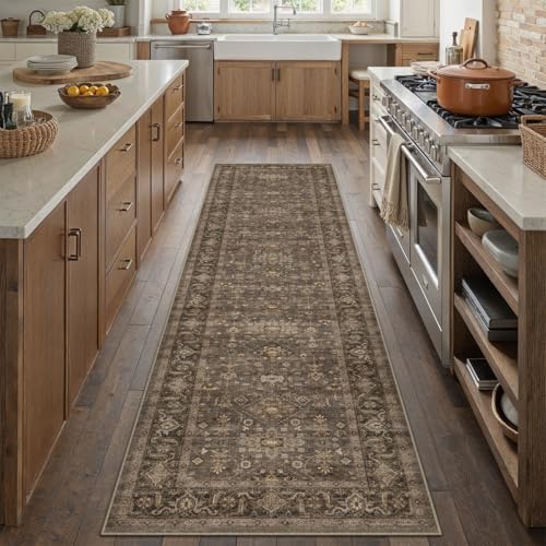 2x10 Dark Brown Vintage Runner Rug - Image 3