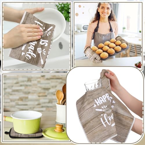 Fourluoo 10 Pcs Brown Rustic Kitchen Decor and Accessories Set - Image 5