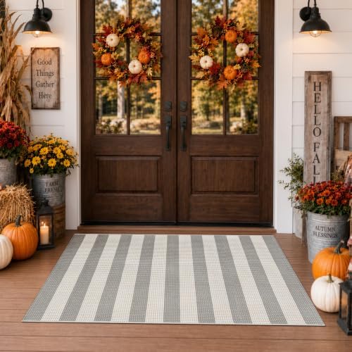 Fall Front Door Mat Outdoor Rugs 3'x5' Washable Area Rug Entryway Rugs by OJIA