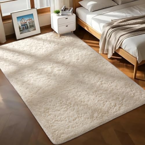 Ophanie 7x9 Area Rugs,Upgrade Non-Slip Fluffy Soft Rugs for Living Room,Large Shag Ivory Fuzzy Plush Rug,Ivory Shaggy Big Carpets for Bedroom,Kids Boys Girls Dorm Decor with Over 99 pcs Pile fibers - Image 6