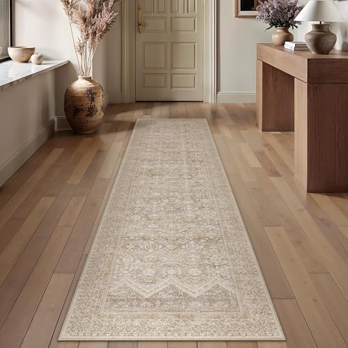 HUGEAR 2x8 Runner Rugs Retro Beige Washable Rug - Image 2