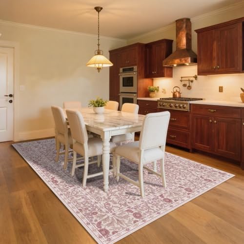 8x10 Washable Area Rugs for Living Room Soft Carpet (Pink) - Image 4
