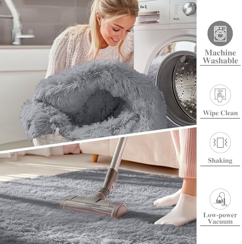 OLANLY 6x7 Area Rugs for Living Room Bedroom, Machine Washable Soft Fluffy Shaggy Bedside Rug, Indoor Floor Carpet for Kids Girls and Boys, Dorms, Nursery Rooms, Home Decor Aesthetic, Light Grey - Image 2