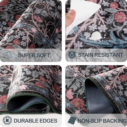 9x12 Washable Area Rugs for Living Room Soft Carpet (Dark Green) - Image 6
