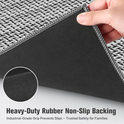 StepRite Kitchen Rugs, Kitchen Mats for Floor, 20"X32"+20"X47", Light Grey - Image 4