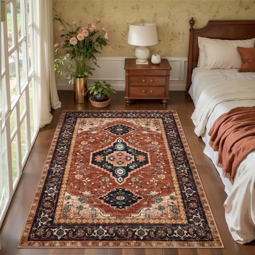 Tangsoo Oriental 3x5 Washable Area Rugs, Vintage Non Slip Accent Rug by Tangsoo