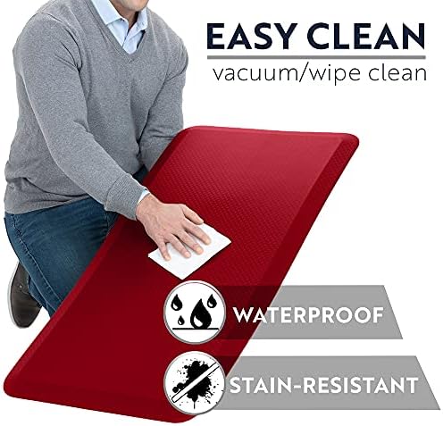 KANGAROO Cushioned Anti Fatigue Kitchen Mats for Floor, 20x39 Red - Image 5