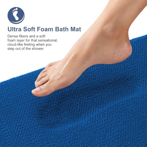 OLANLY Thick Memory Foam Bathroom Rug 36x24, Absorbent Bath Mat, Royal Blue - Image 2