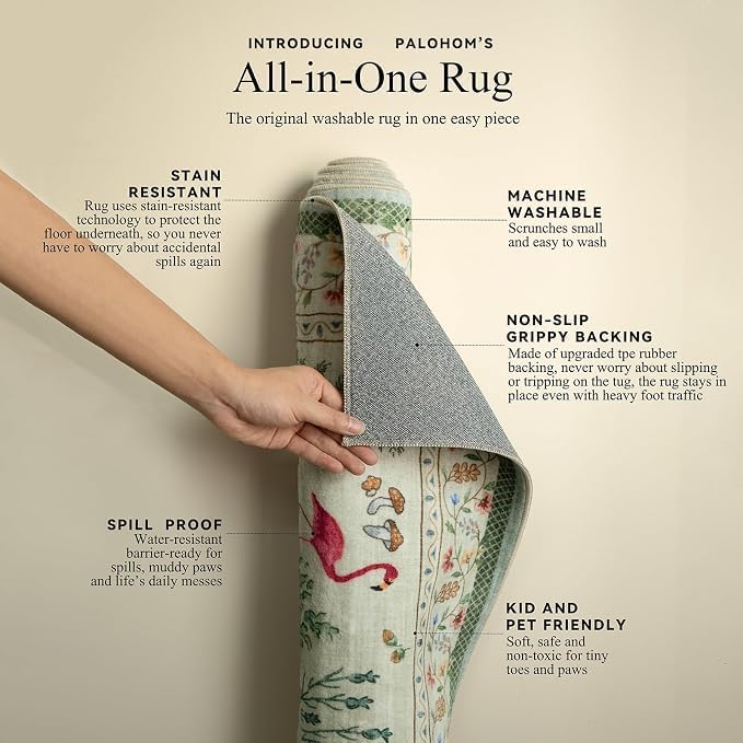 Machine Washable Kitchen Runner Rug: 2'x6' Hallway Rug Non Slip Low Pile Stain Resistant Soft Carpet Runners for Entryway Hallways Kitchen Laundry Room Beside Bedroom Farmhouse - Image 4
