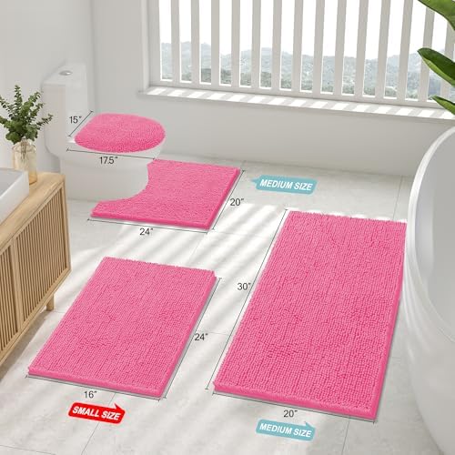 Smiry Bathroom Rugs 47X20, Luxury Chenille Extra Soft Absorbent Bath Mat - Image 2