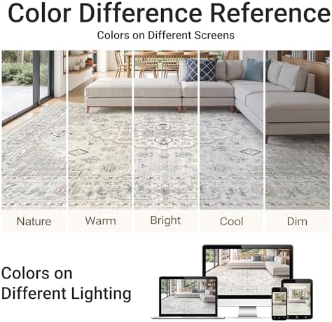 befbee 8x10 Area Rugs for Living Room, Washable Vintage Non Slip Rug - Image 6