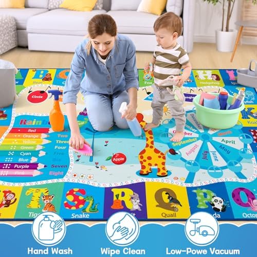 Chicrug 4x6 ABC Kids Rug for Classroom, Washable Non Slip Playroom Play Mat - Image 7